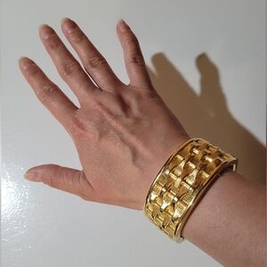 Vintage woven-look gold-tone bracelet